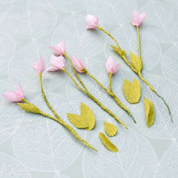 Mini DIY Pysselkit Kräppapper - Körsbärsblommor
