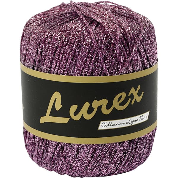 Lurex Glittergarn - Lila - 160 m - 25 g