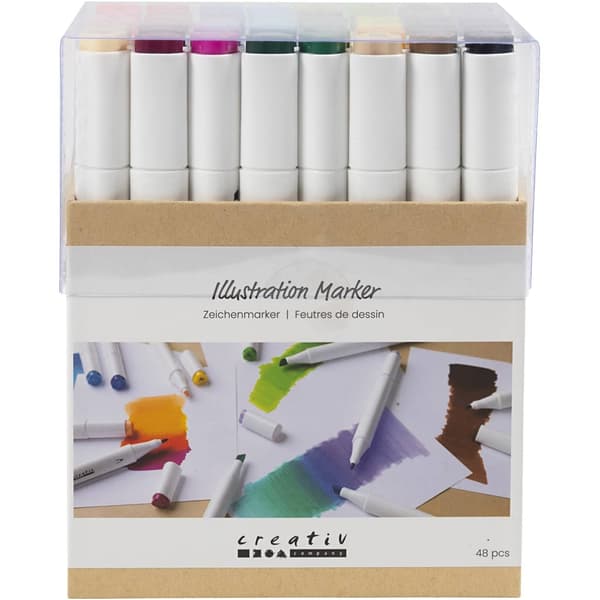 Illustrations Marker - 48 st Tuschpennor - Big Pack