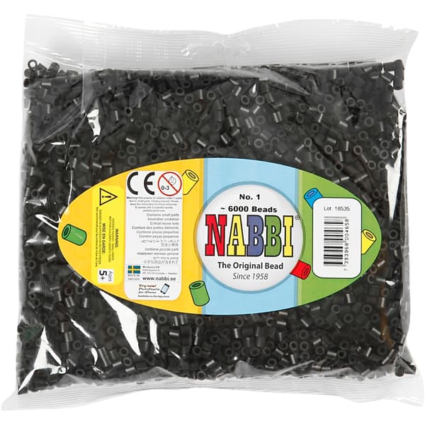 Nabbi Pärlor 6000 st - Svart nr 1 - Medium