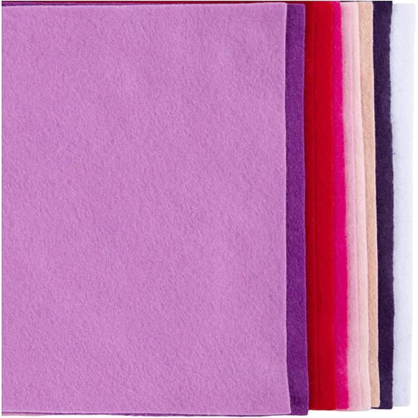Hobbyfilt A4 - 10 st Lila/Rosa Harmoni - Ark i Polyester