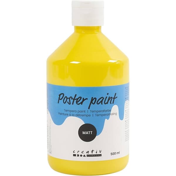 Hobbyfärg Creativ - Primärgul - Matt - 500 ml - Poster Paint