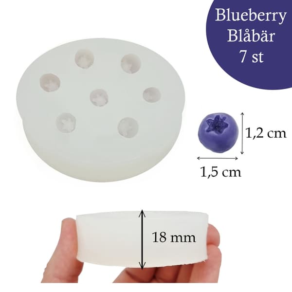 Silikonform Ljusformar - Blåbär - 1,5 cm