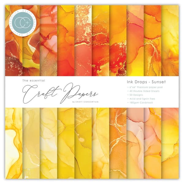 Paper Pad 6x6 - Craft Consortium - Drops Sunset