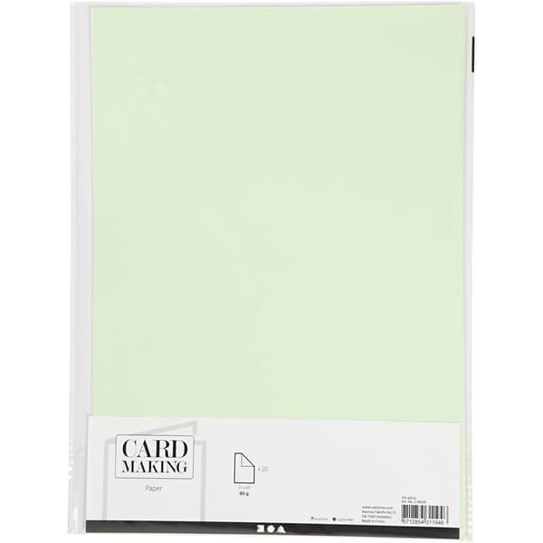 Papper A4 - Ljusgrön - 80 g - 20 ark