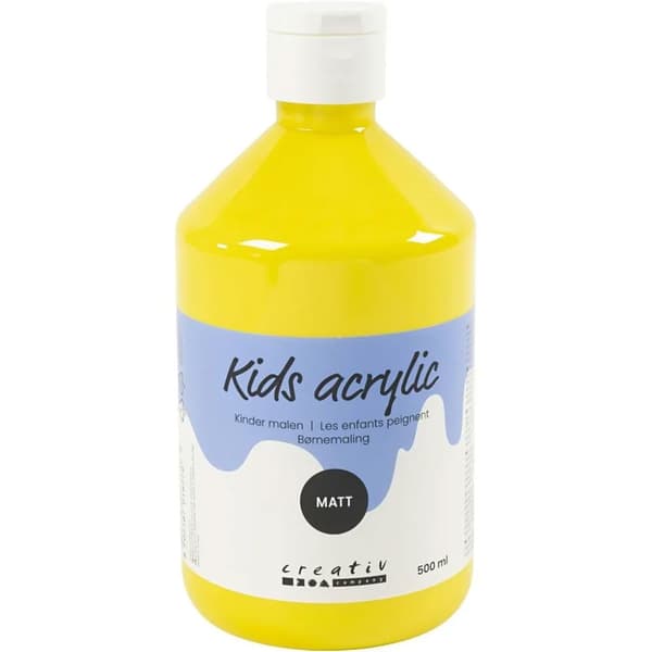 Akrylfärg Kids Acrylic - Matt Primärgul - 500 ml
