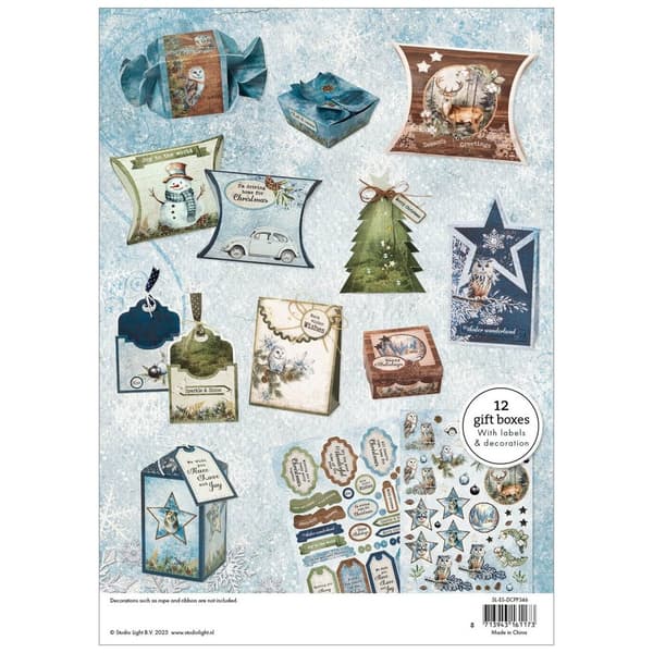 Julpyssel Kit - DIY Presentaskar 12 st - Winter Wonderland - Studio Light