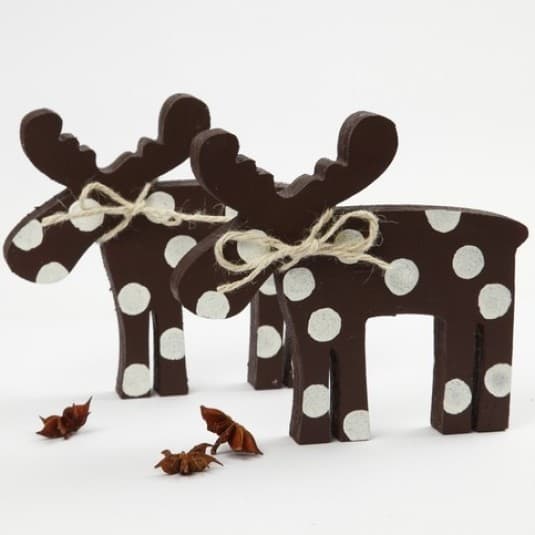 Dekorationsföremål Älg - Ljust Trä - 15x14 cm - 1 st