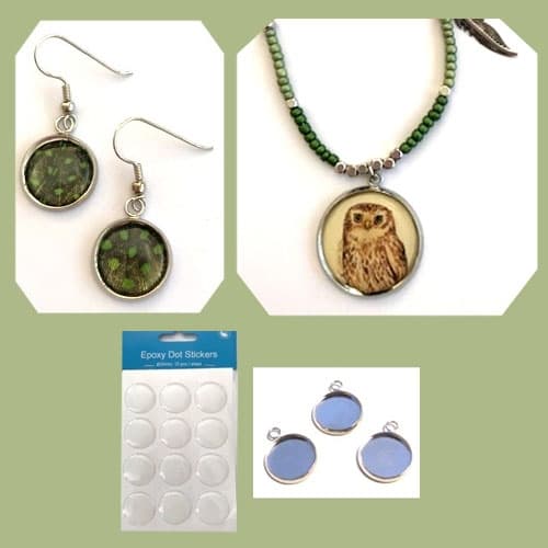 Cabochon Epoxy Stickers - 14 mm - 12 st Runda
