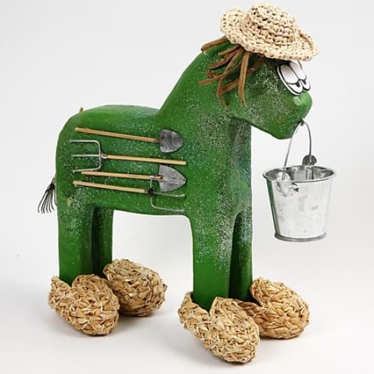 Papier Maché - Häst - Höjd: 14 cm