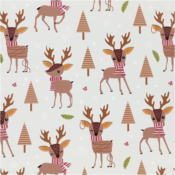 Presentpapper - B: 50 cm - Juliga rådjur - 5 m