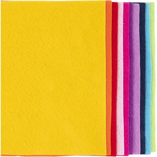 Hobbyfilt A4 - 10 st Colorful - Ark i Polyester