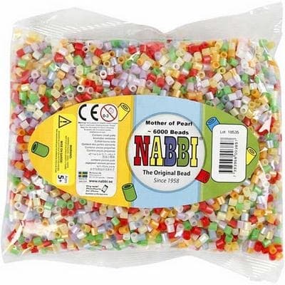 Nabbi Pärlor 6000 st - Pärlemorsfärger - Medium