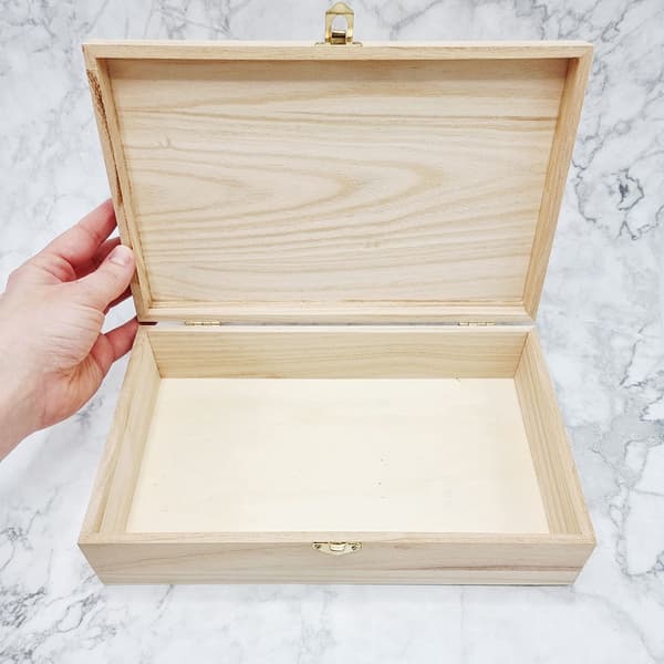 Trälåda Skrin Box - 27,7 × 16,5 cm - Rektangulär