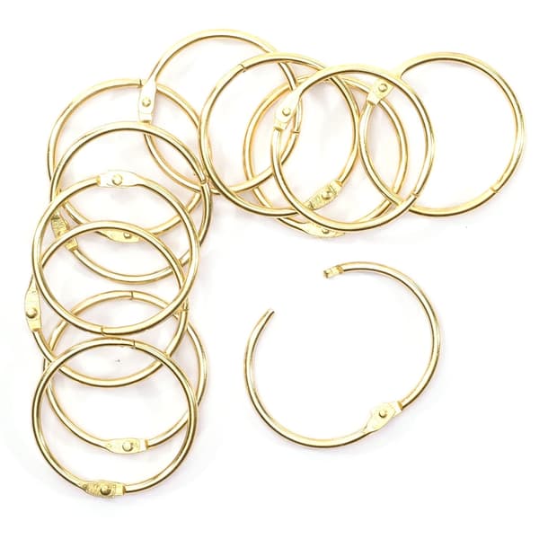 Bokring Metallring 38 mm - 12 st Ringar - Guld