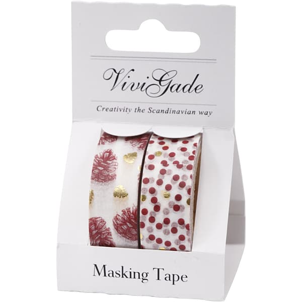 Washitejp - B: 15 mm - Kottar och prickar - Foil - 2 x 4 m