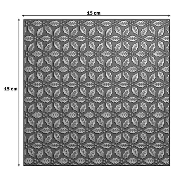 Embossing Folder 3D - 15x15 cm - Holly Leaves - Vaessen