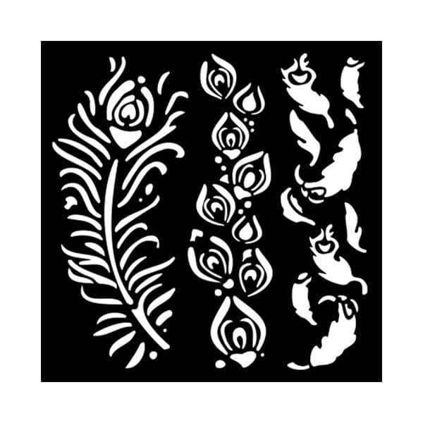 Schablon Stamperia - Masquerade Feathers - 12x12 cm