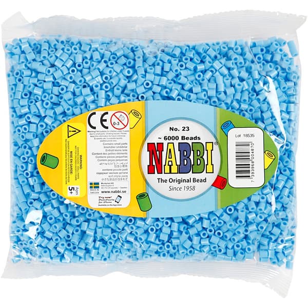 Nabbi Pärlor 6000 st - Pastellblå nr 23 - Medium