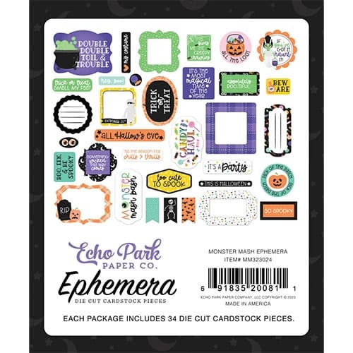 Die Cuts Ephemera Echo Park - Monster Mash - 34 st