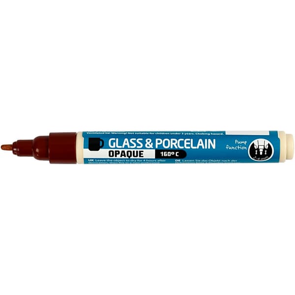 Porslin - Glaspenna - Täckande Brun 2-4 mm
