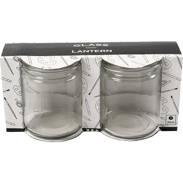 Lanterna av Glas - Diameter 7,6 cm  - Höjd 10 cm - 2 st