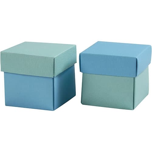 Presentaskar att vika 10 st - 5.5 x 5.5 cm - Turkos