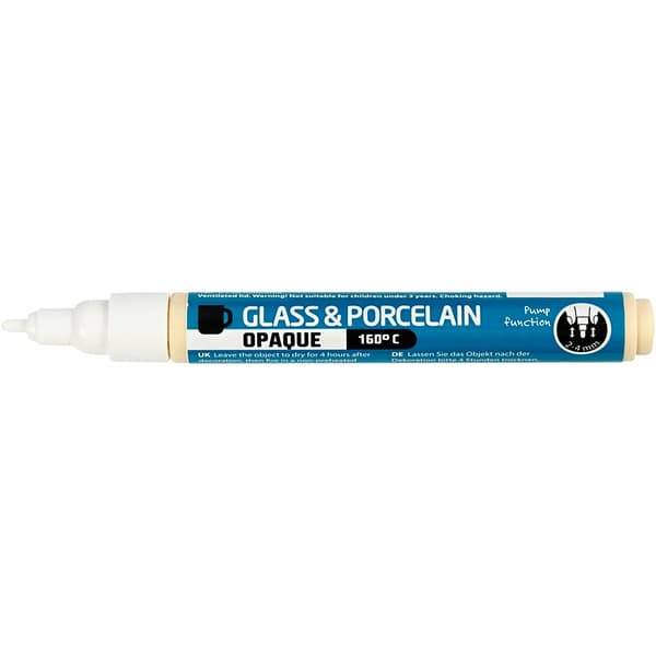 Porslin - Glaspenna - Täckande Vit 2-4 mm