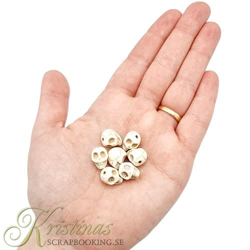 Pärlor Döskalle - Skull Beads White - 12 mm - 7 st