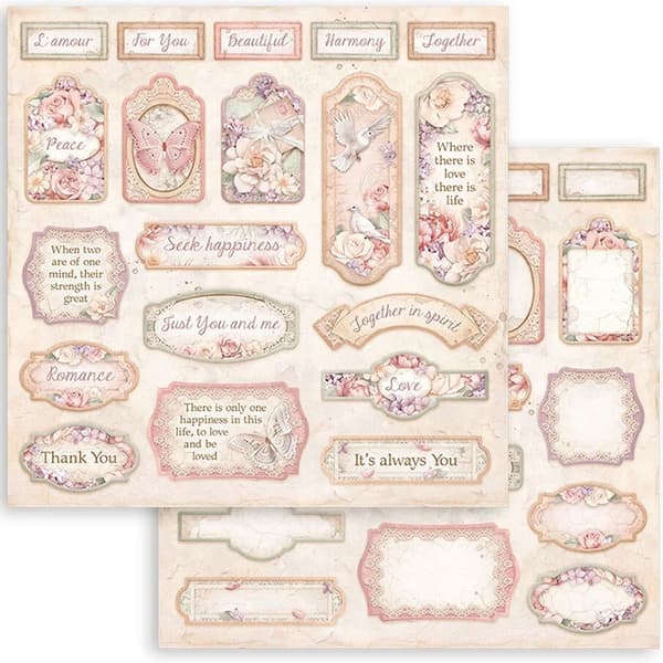 Paper Pad Stamperia - Romance Forever - 8x8 Tum
