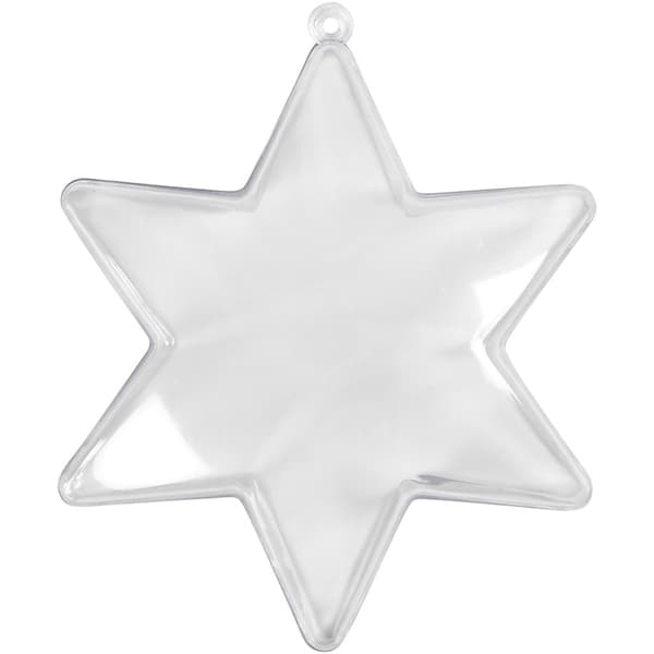 Dekostjärna - H: 10 cm - Transparent - 5 st