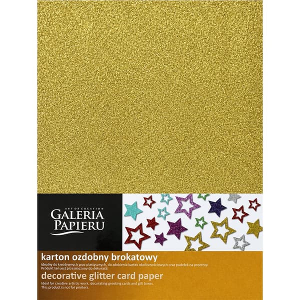 Glitterpapper A4 - Guld - 5 ark - 210 g
