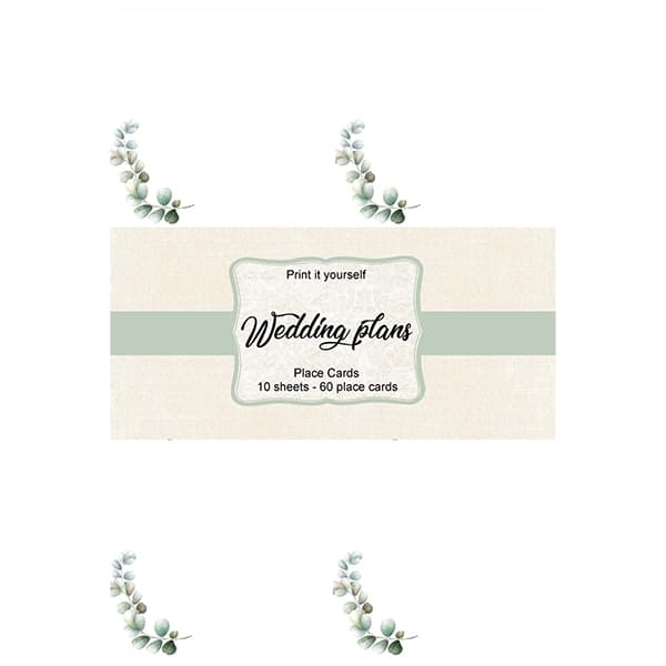 Papper Reprint A4 - Wedding Plans - Eucalyptus - Placeringskort - 10 ark