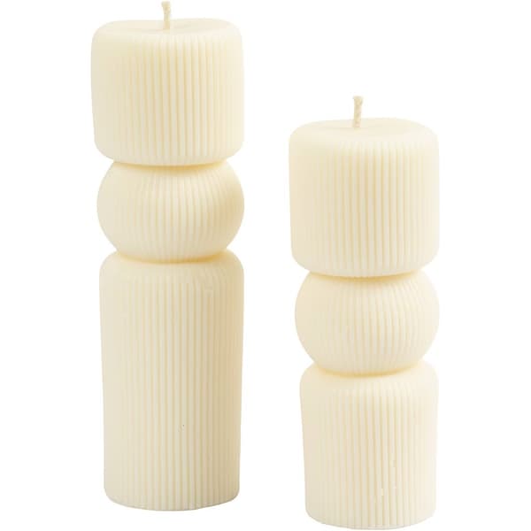 Silikonform Gjutform - Räfflade Blockljus - 2 st