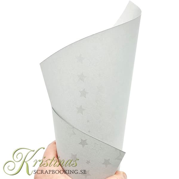 Mönstrade Papper A4 - Stars Silver - 20 ark - 220 g