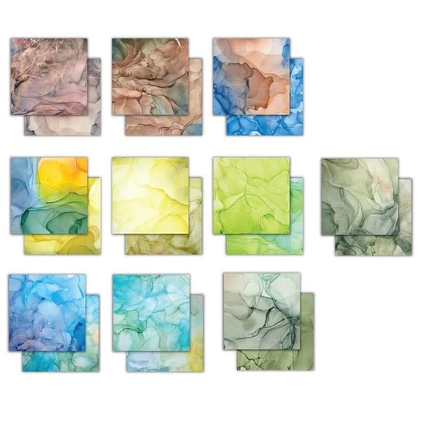 Paper Pad 6x6 - Craft Consortium - Ink Drops Earth