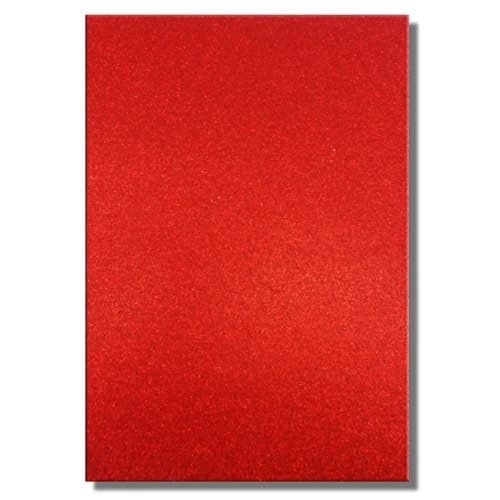Glitterpapper A4 - Paper Line 120 gr - Röd 10-pack