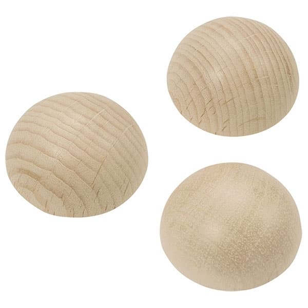 Halvkula av Trä 12 mm - Platt baksida - 32 st