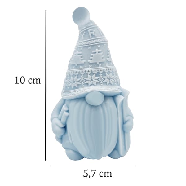 Silikonform Ljusformar - Tomte Med Skidor - H: 10 cm