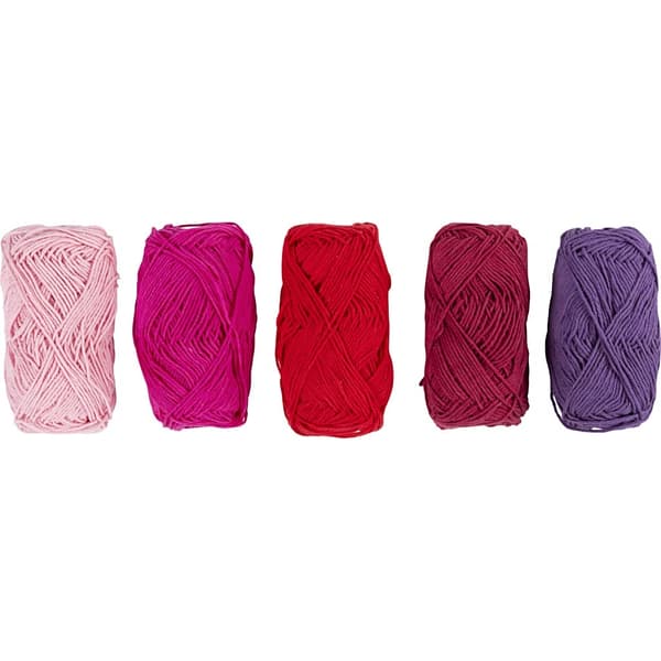 Bomullsgarn Rosa Lila Harmoni - 5x50 meter - Nr 8/4