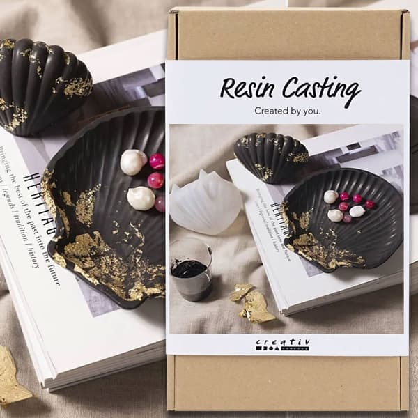 DIY Pysselkit - Resingjutning - Musslor Med Bladguld