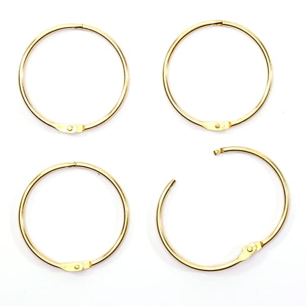 Bokring Metallring 50 mm - 12 st Ringar - Guld