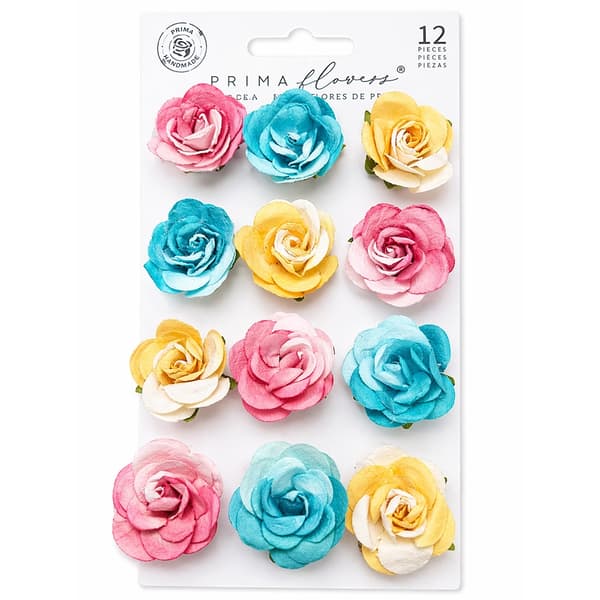 Blommor 12 st - Painted - Bright Gouache - Prima Flowers