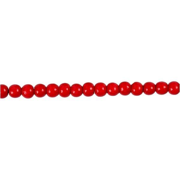 Träpärlor - 5 mm - Röd - 6 g - ca 150 st