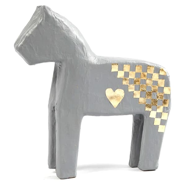 Papier Mache - Häst - H: 24,5 cm