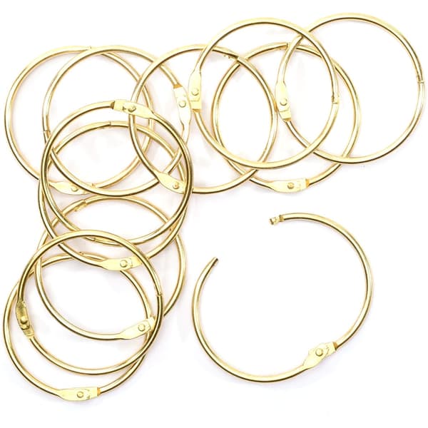Bokring Metallring 50 mm - 12 st Ringar - Guld