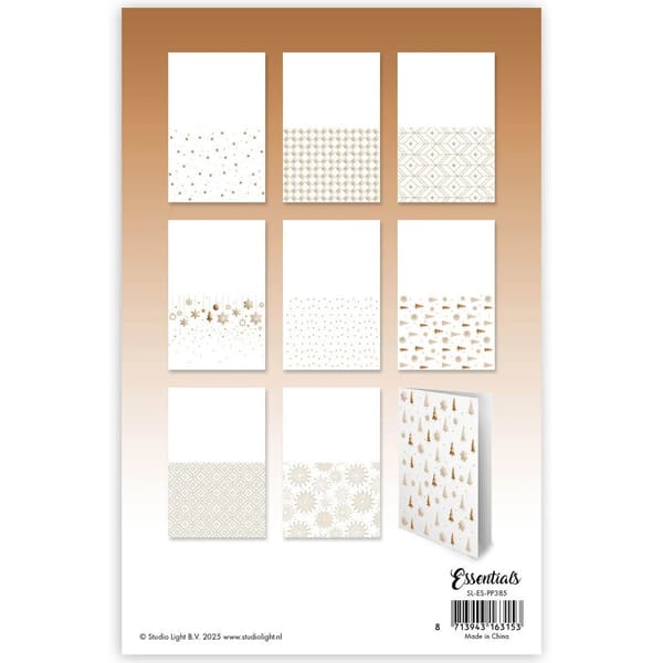 Paper Pad Foiled Cards 24 st - Bronze Christmas - Studio Light