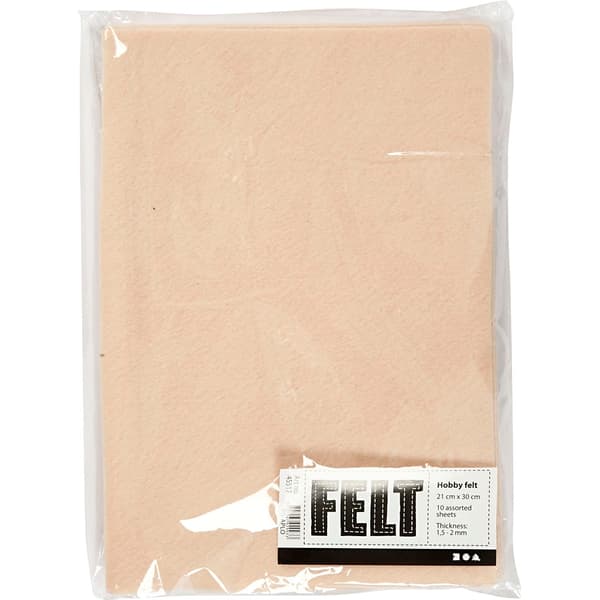 Hobbyfilt - A4 21x30 cm - Ivory - 10 ark