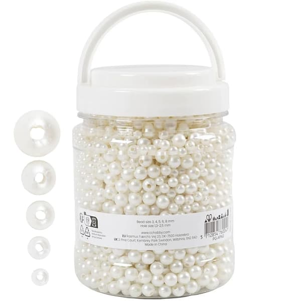 Vaxpärlor - Pärlemo White - 430 gram - ca 5000 st
