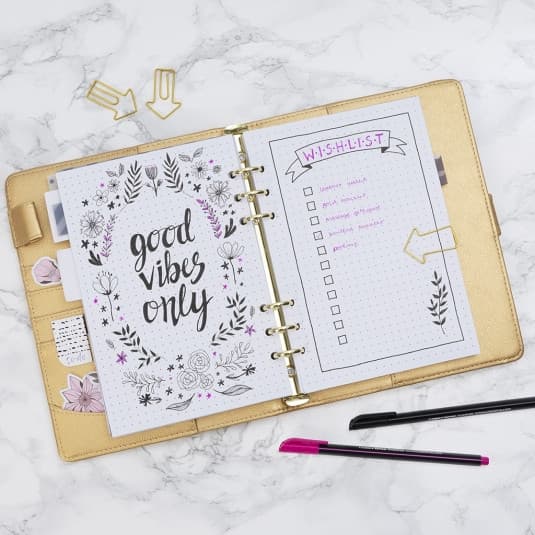 Dekorationer till Bullet Journal - Plastficka A5
